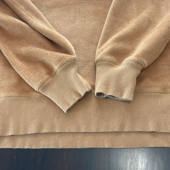 Aerie Fuzzy Fleece Side Slit Oversized Sweatshirt Rust Orange Women’s Size M - Picture 9 of 11